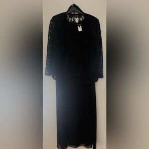 Xscape Black Lace Overlay Dress